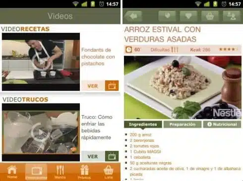 aplicaciones de cocina