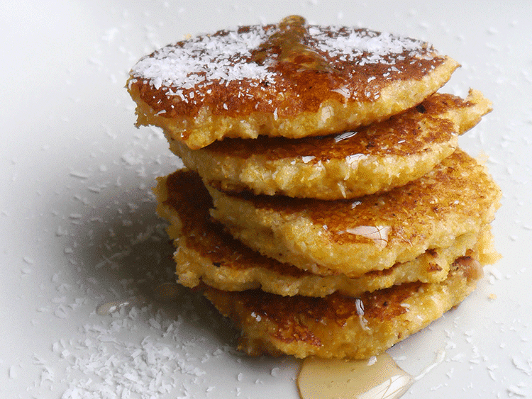 tortitas de polenta dulce y coco