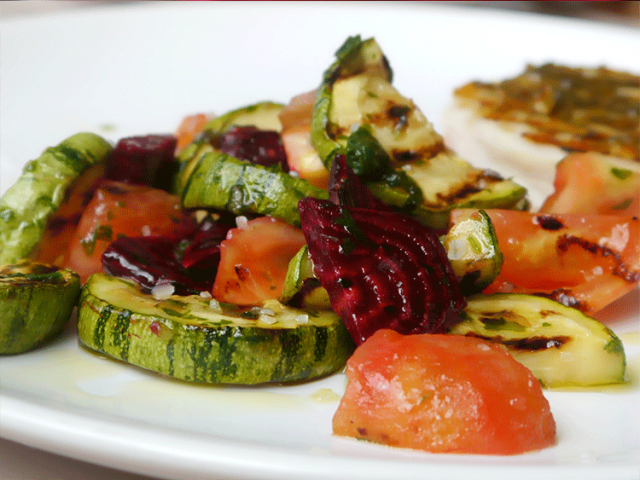 ensalada tibia verduras a la plancha