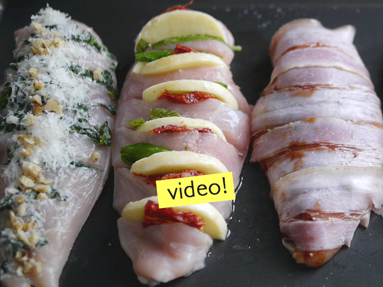 Pechugas de pollo hasselback