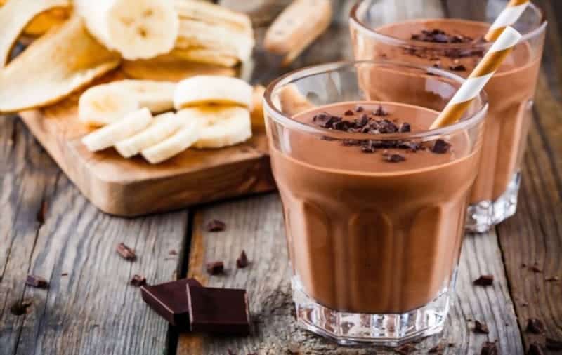 Licuado de banana con chocolate