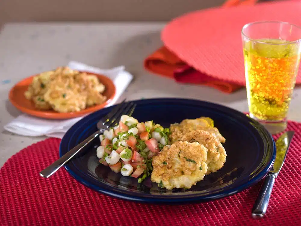 Receta de torrejas de arroz y verduras