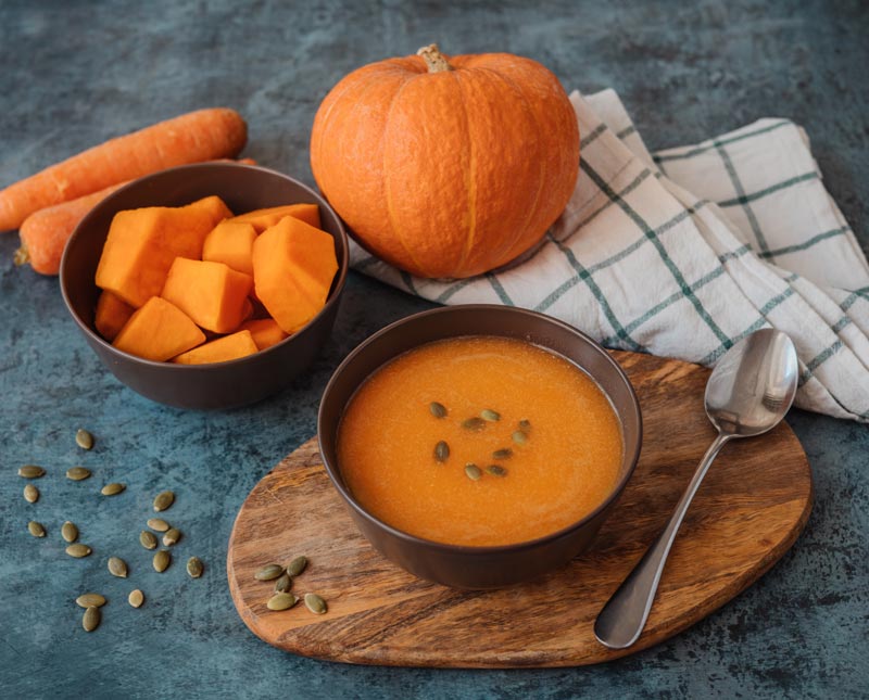 Sopa crema de calabaza y zanahoria