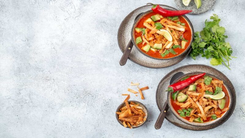 Tortilla soup or Aztec soup, a delight with everything rich in Mexico tortilla soup ingredients