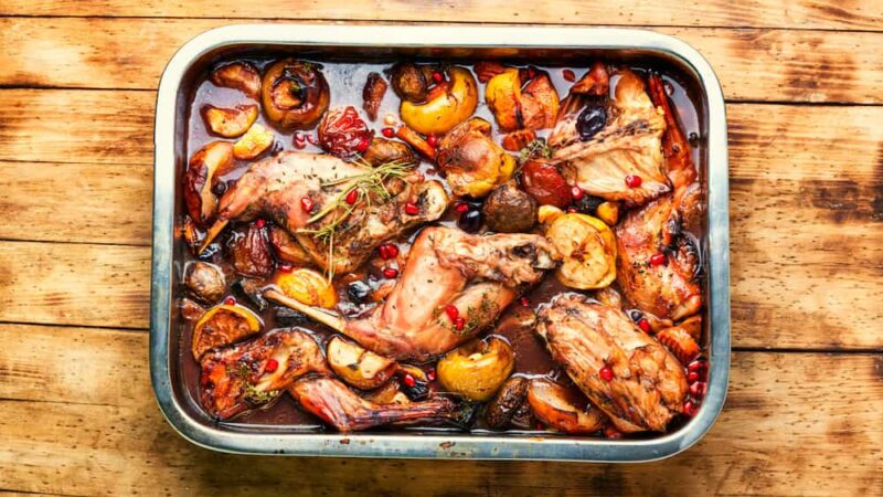Stewed rabbit, a traditional dish from different cultures rabbit stew