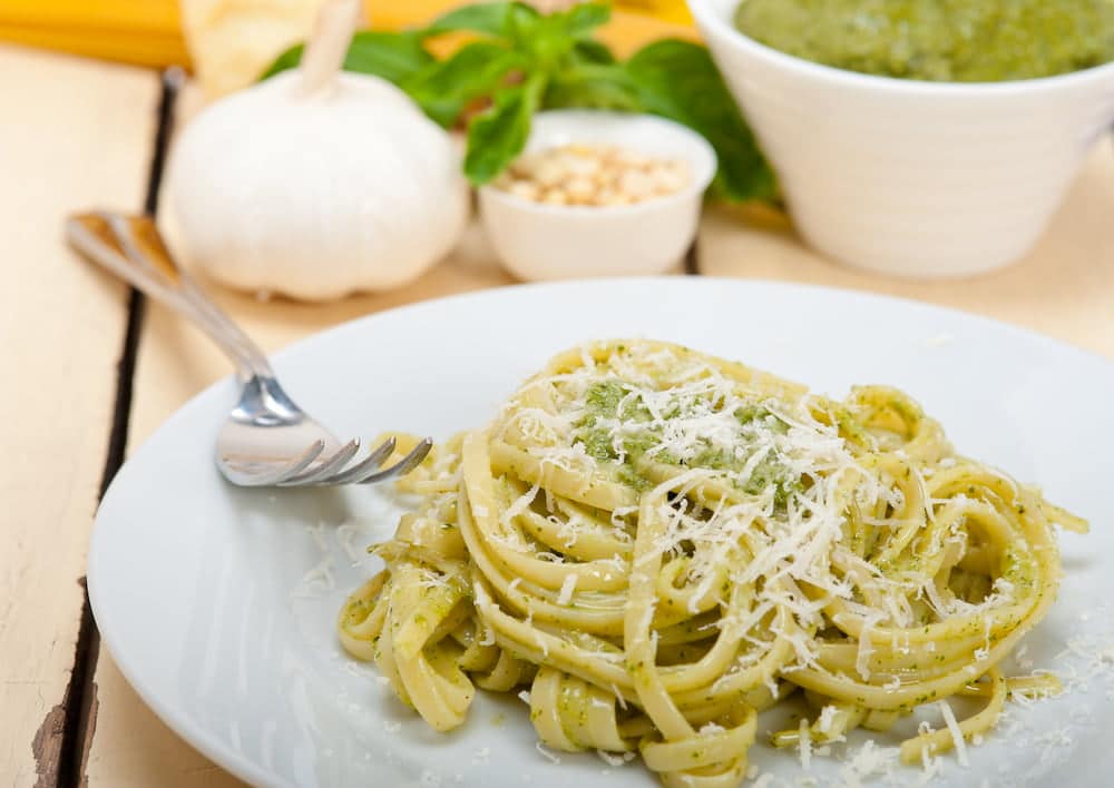 receta casera de pasta al pesto