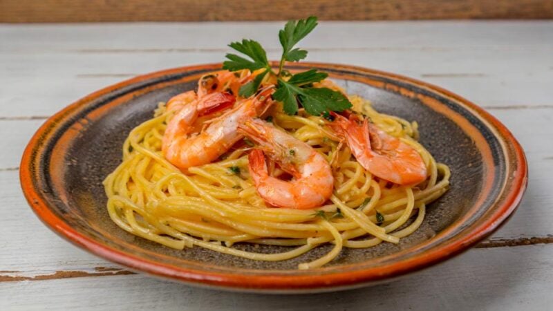 receta fácil de espaguetis con gambas