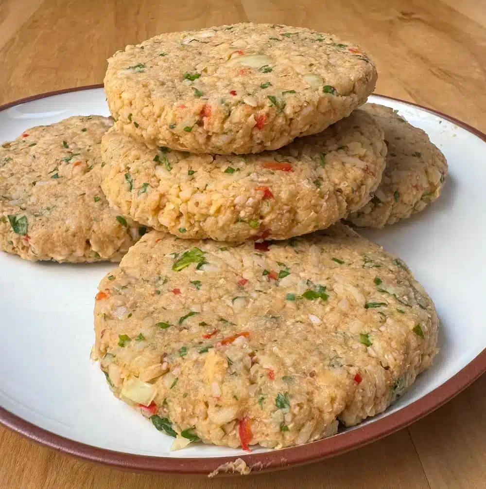 hamburguesas de arroz blanco