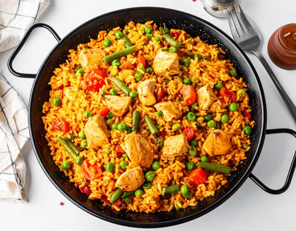 paella de pollo casera paso a paso