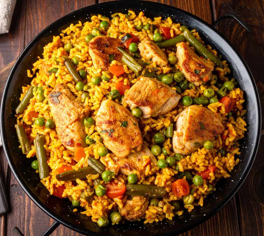receta de paella de pollo