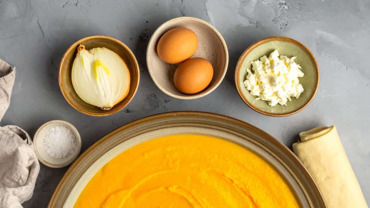 Ingredientes flat lay Tarta de Calabaza Recetas Paulina Cocina 1781791831 1781791831 Ingredientes Tarta de Calabaza